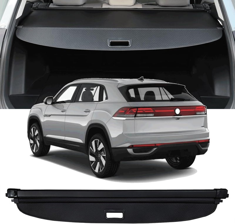 AQAE Retractable Cargo Cover Compatible with 2020-2025 2026 VW Volkswagen Atlas Cross Sport Trunk Cover Rear Trunk Security Cover Shielding Shade Privacy Screen Cover VW Atlas Cross Sport Cargo Cover - Image 1